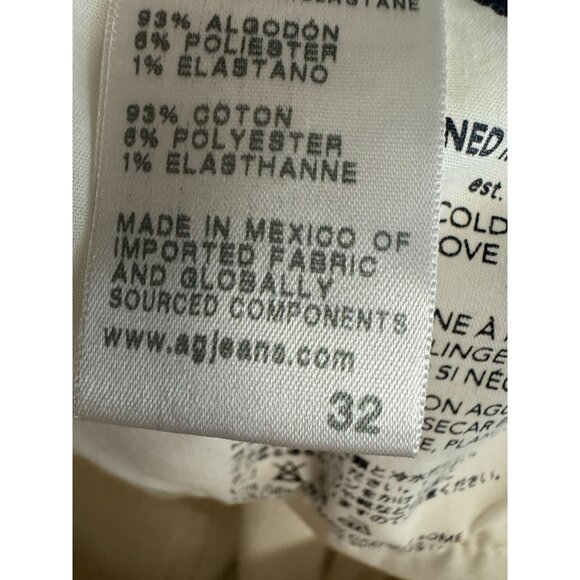 AG Adriano Goldschmied Farrah Boot Crop Jeans 32 High Rise Cream White Wide Leg - Picture 4 of 13